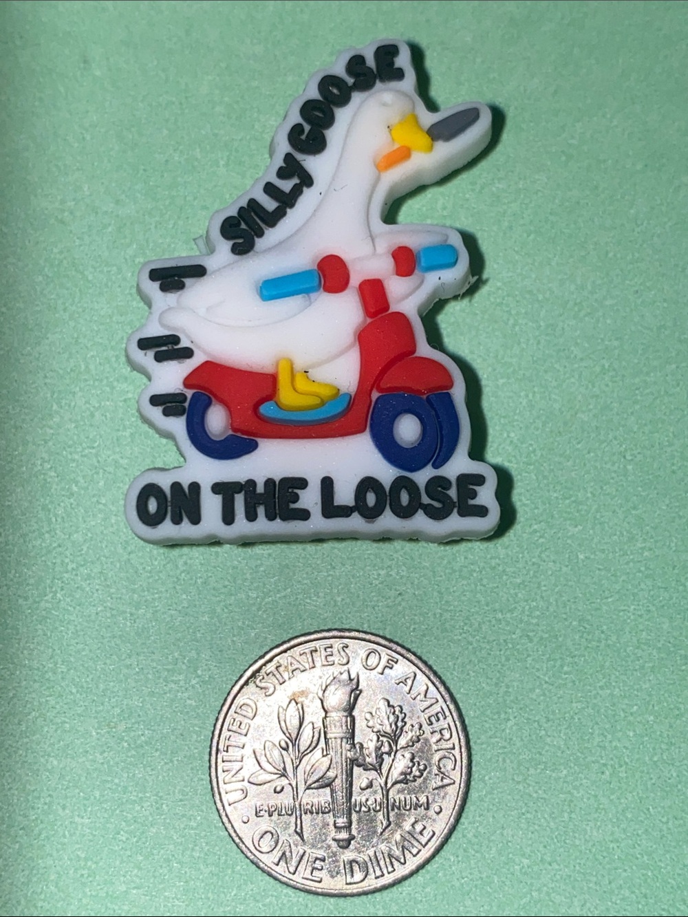 (10 for $15) SILLY GOOSE ON THE LOOSE Statement 🪿Riding a 🛴 Crocs Shoe Charms